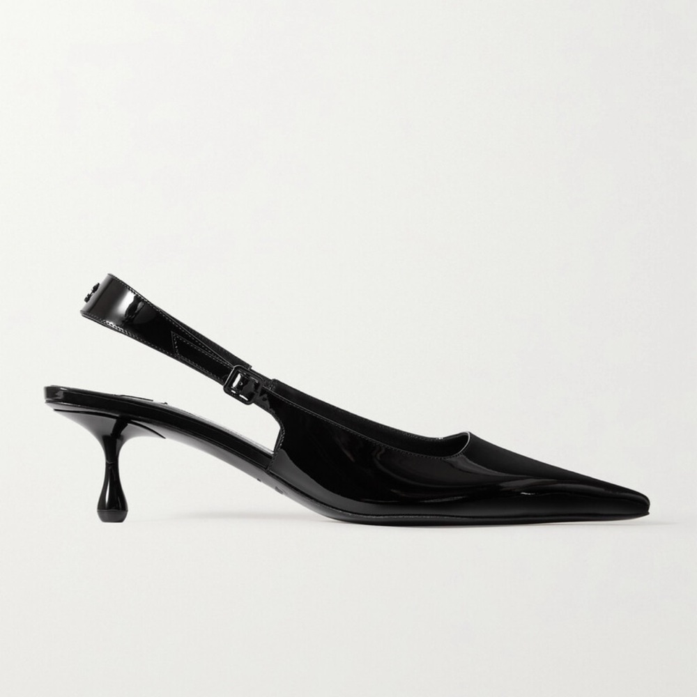 Jimmy Choo Amel 50 Leather Slingback Kitten Heels